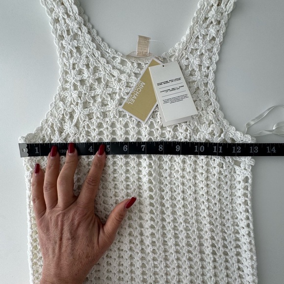 Michael Kors White Crochet Dress Size XXS NWT Removable Liner - Picture 8 of 10